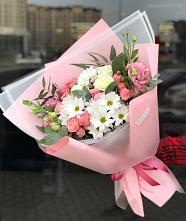 Букет цветов из:  Розы, Лизиантусы и Хризантемы в Кашарах
